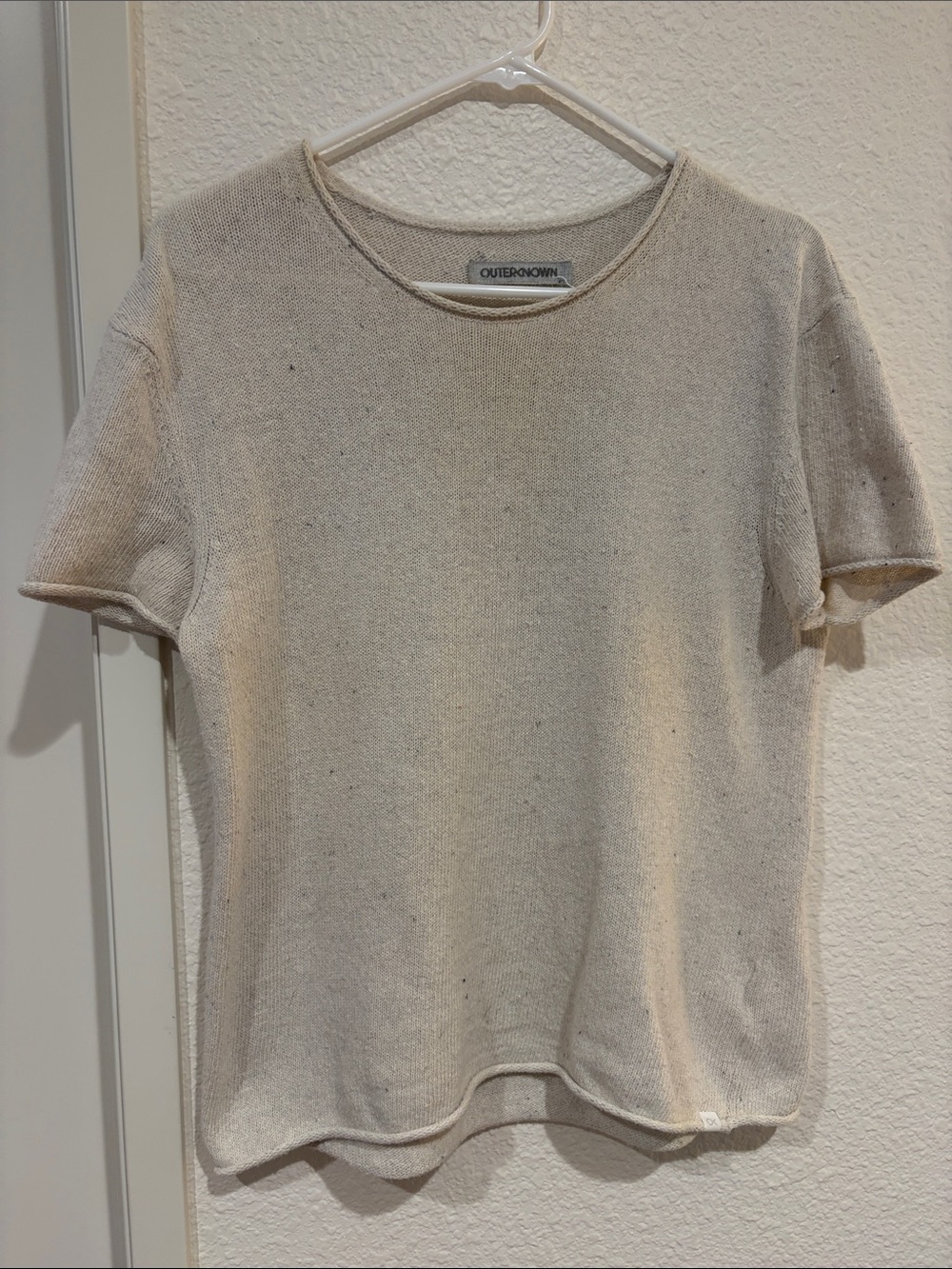 Outerknown Cream Short Sleeve Knit Tee